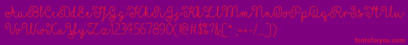 YellowButterfliesOtf Font – Red Fonts on Purple Background