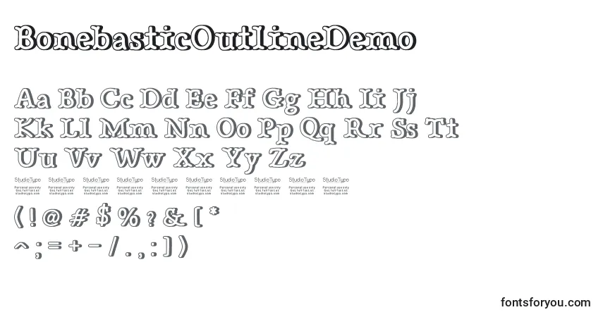 BonebasticOutlineDemo Font – alphabet, numbers, special characters