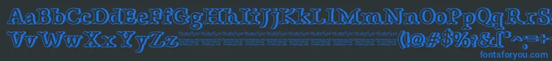 BonebasticOutlineDemo-fontti – siniset fontit mustalla taustalla