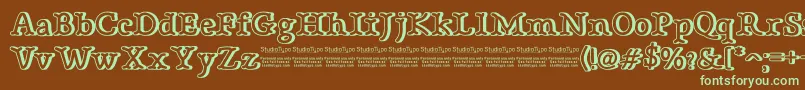 BonebasticOutlineDemo Font – Green Fonts on Brown Background