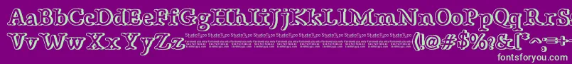 BonebasticOutlineDemo Font – Green Fonts on Purple Background