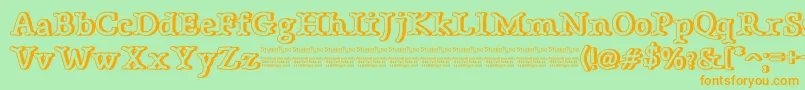 BonebasticOutlineDemo Font – Orange Fonts on Green Background