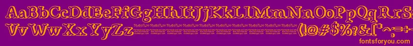 BonebasticOutlineDemo Font – Orange Fonts on Purple Background