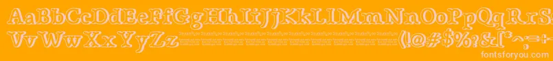 BonebasticOutlineDemo-Schriftart – Rosa Schriften auf orangefarbenem Hintergrund