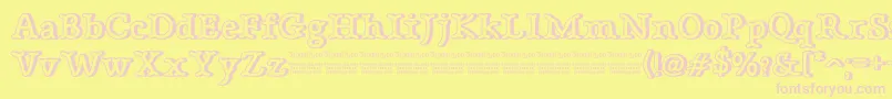 フォントBonebasticOutlineDemo – ピンクのフォント、黄色の背景