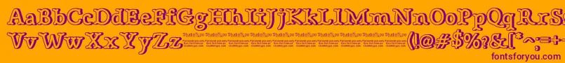 BonebasticOutlineDemo Font – Purple Fonts on Orange Background