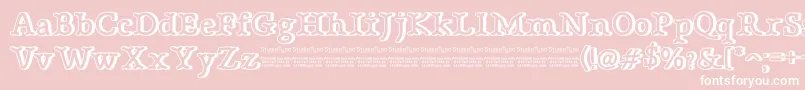 Шрифт BonebasticOutlineDemo – белые шрифты на розовом фоне
