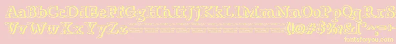 BonebasticOutlineDemo-Schriftart – Gelbe Schriften auf rosa Hintergrund