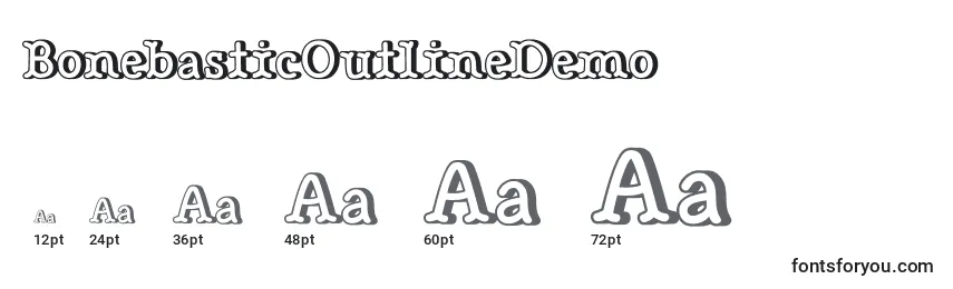 Размеры шрифта BonebasticOutlineDemo