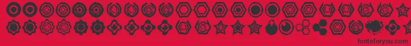 Dingbatzformz Font – Black Fonts on Red Background
