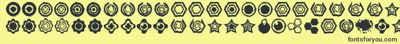 Шрифт Dingbatzformz – чёрные шрифты на жёлтом фоне