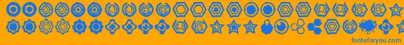 Dingbatzformz Font – Blue Fonts on Orange Background