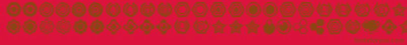 Dingbatzformz Font – Brown Fonts on Red Background
