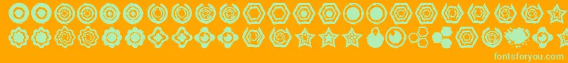 Dingbatzformz Font – Green Fonts on Orange Background