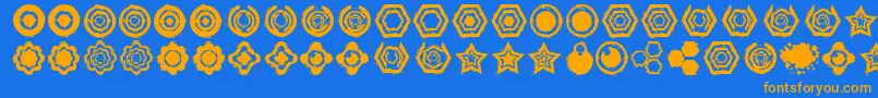 Dingbatzformz Font – Orange Fonts on Blue Background