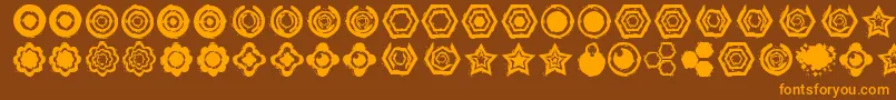 Dingbatzformz Font – Orange Fonts on Brown Background
