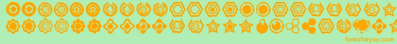 Dingbatzformz Font – Orange Fonts on Green Background