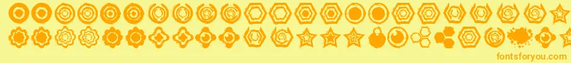 Dingbatzformz Font – Orange Fonts on Yellow Background