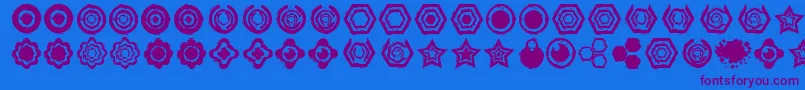 Dingbatzformz Font – Purple Fonts on Blue Background