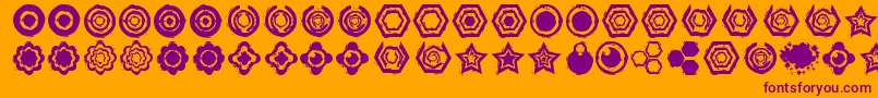 Dingbatzformz Font – Purple Fonts on Orange Background