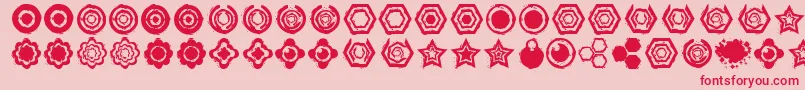 Dingbatzformz Font – Red Fonts on Pink Background