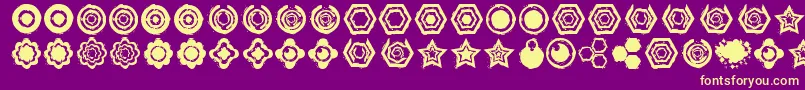 Dingbatzformz Font – Yellow Fonts on Purple Background