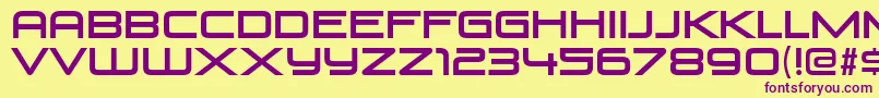 VenusRisingRg Font – Purple Fonts on Yellow Background