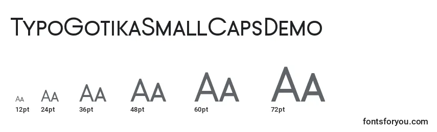 Größen der Schriftart TypoGotikaSmallCapsDemo