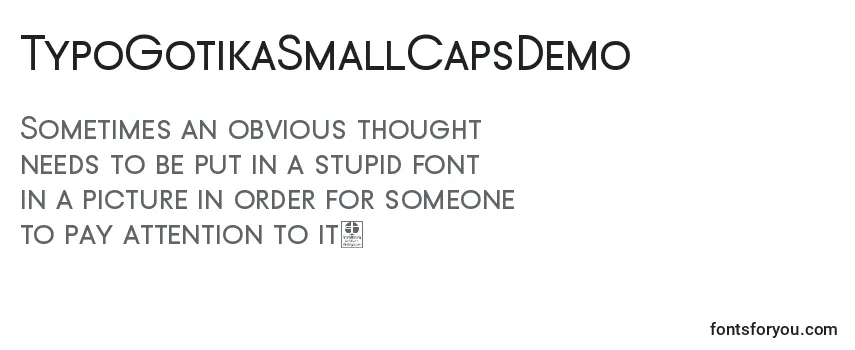 Review of the TypoGotikaSmallCapsDemo Font