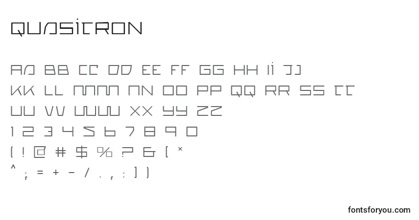 Czcionka Quasitron – alfabet, cyfry, specjalne znaki