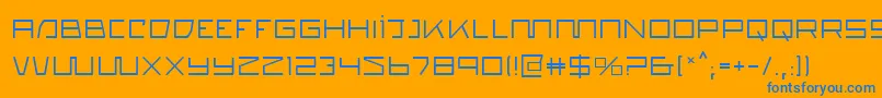 フォントQuasitron – オレンジの背景に青い文字