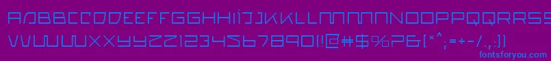 Quasitron Font – Blue Fonts on Purple Background