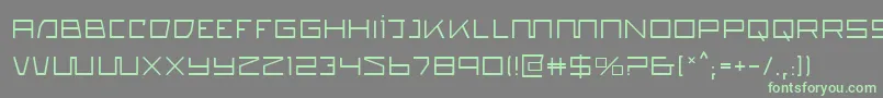 フォントQuasitron – 灰色の背景に緑のフォント