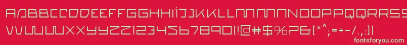 フォントQuasitron – 赤い背景に緑の文字