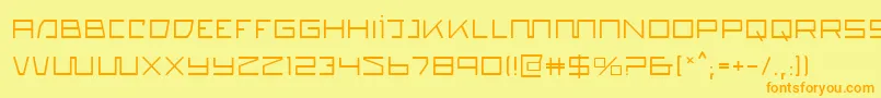 フォントQuasitron – オレンジの文字が黄色の背景にあります。