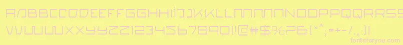 Quasitron-fontti – vaaleanpunaiset fontit keltaisella taustalla
