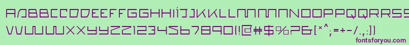 フォントQuasitron – 緑の背景に紫のフォント