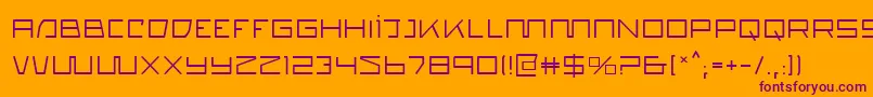 Quasitron Font – Purple Fonts on Orange Background