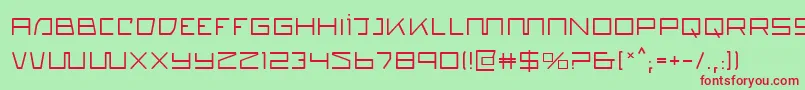 フォントQuasitron – 赤い文字の緑の背景