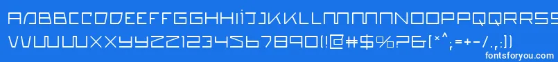 Quasitron Font – White Fonts on Blue Background