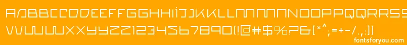 Quasitron Font – White Fonts on Orange Background