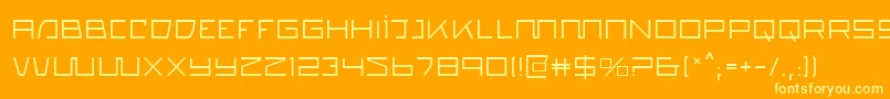 フォントQuasitron – オレンジの背景に黄色の文字