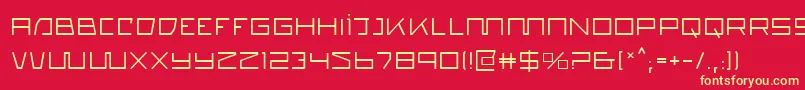 Quasitron Font – Yellow Fonts on Red Background