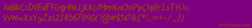 Quirking Font – Brown Fonts on Purple Background