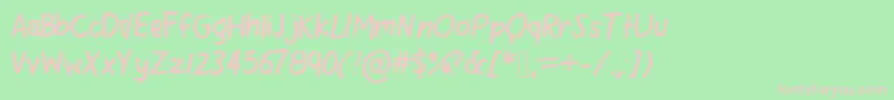 Quirking Font – Pink Fonts on Green Background