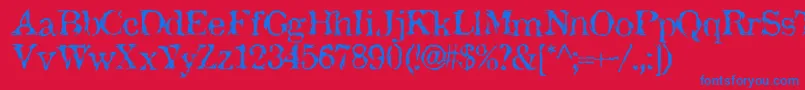 Jackthip Font – Blue Fonts on Red Background