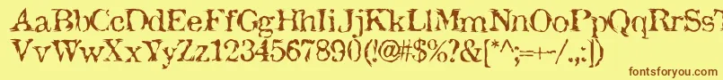 Jackthip Font – Brown Fonts on Yellow Background