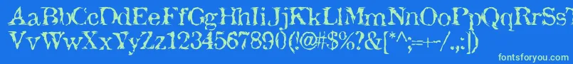 Jackthip Font – Green Fonts on Blue Background