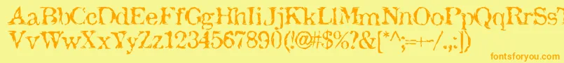 Jackthip Font – Orange Fonts on Yellow Background