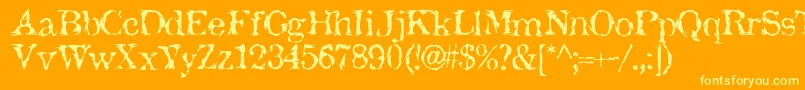 Jackthip-Schriftart – Gelbe Schriften auf orangefarbenem Hintergrund